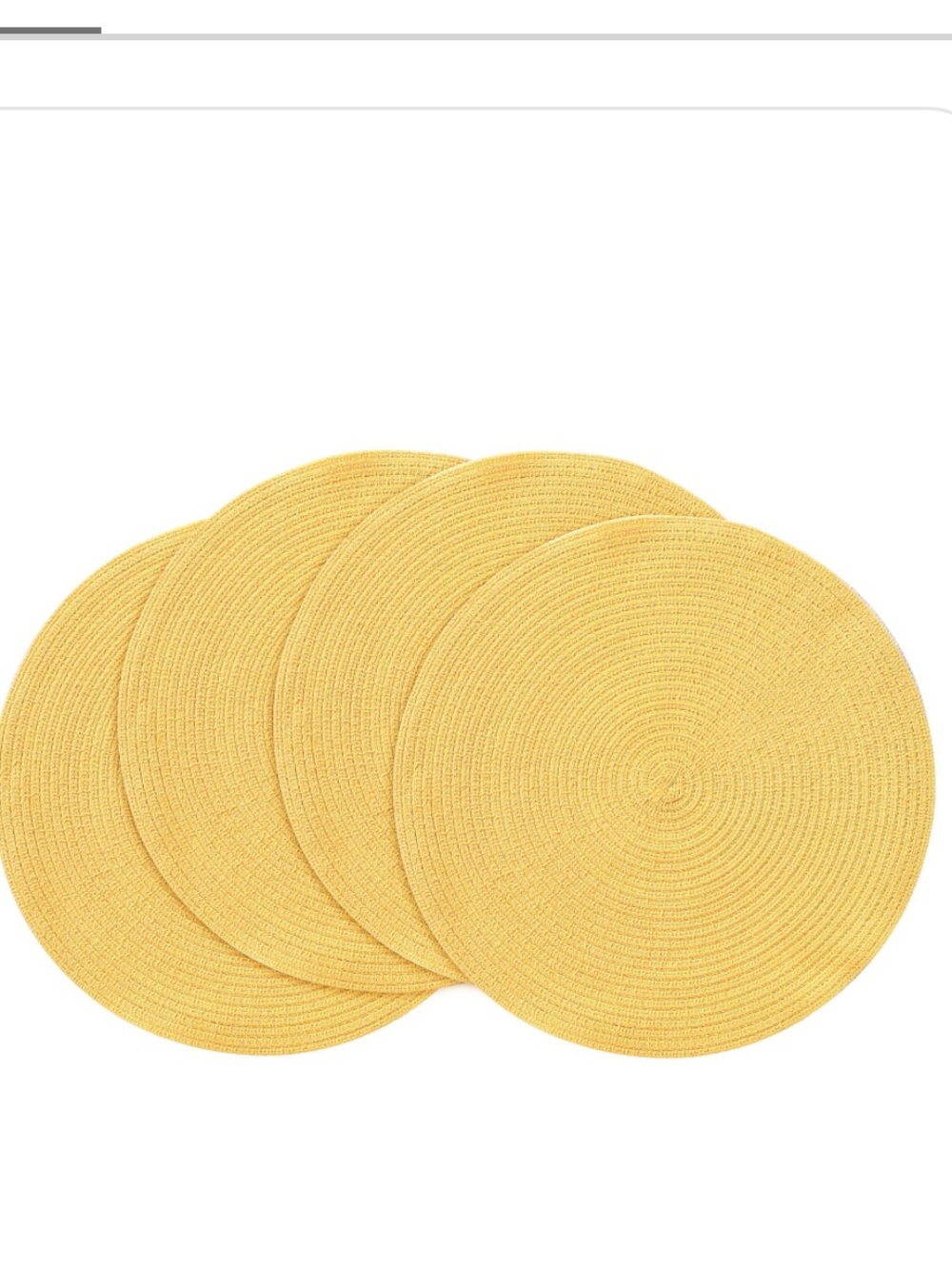 Yellow Round Braided Placemats (4-Pack)